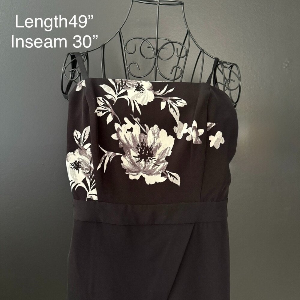 White House Black Market Black Floral Halter Jumpsuit